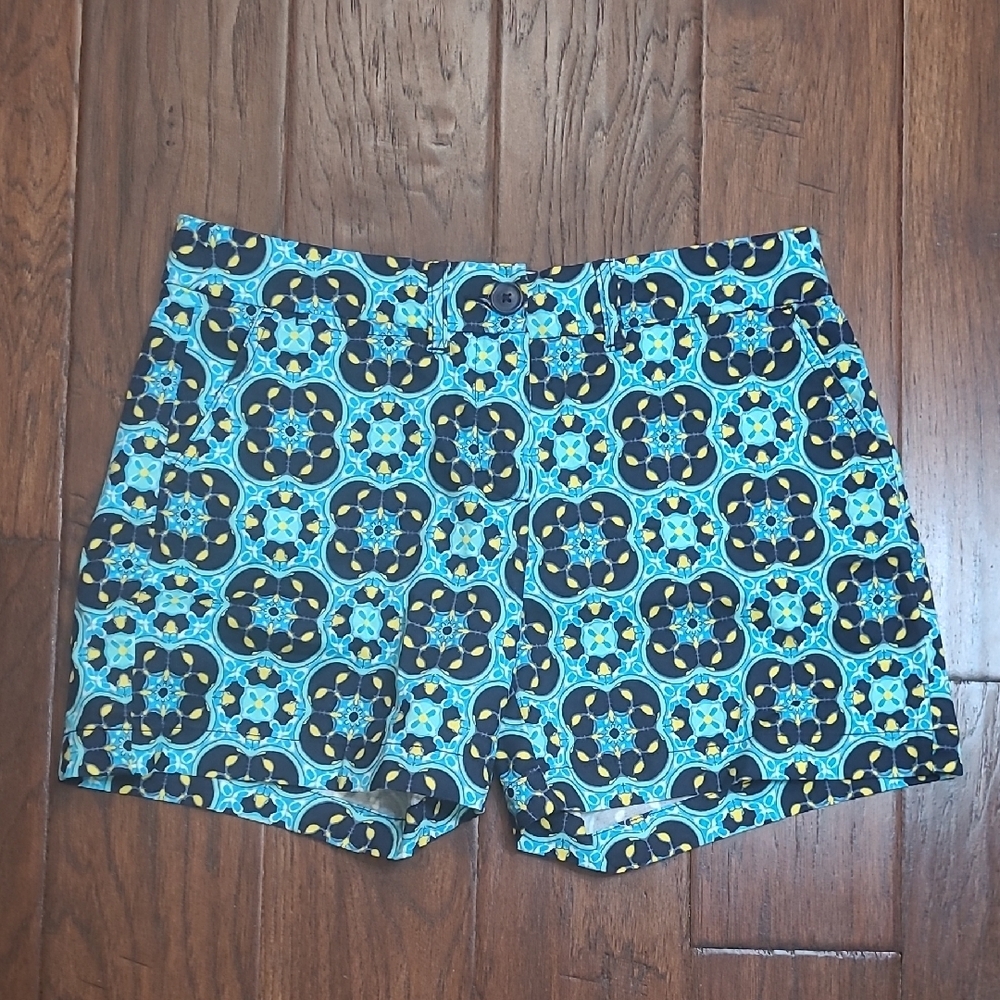 Crown & Ivy Teal Geometric Shape Designed Shorts size 4